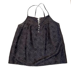 Theory Black Silk Camisole Top